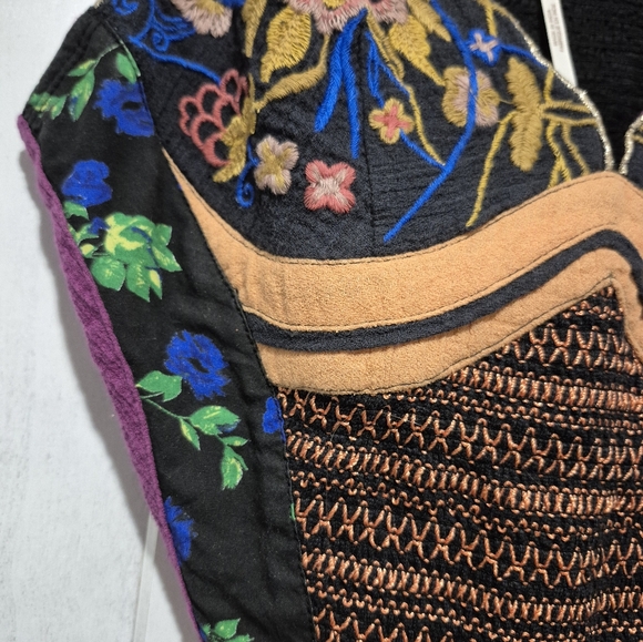 Free People Embroidered Floral Intimate Top - Black and Orange - Picture 3 of 4